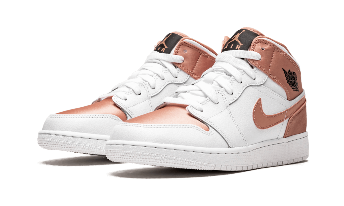 Air Jordan 1 Mid White Rose Gold (GS) 3