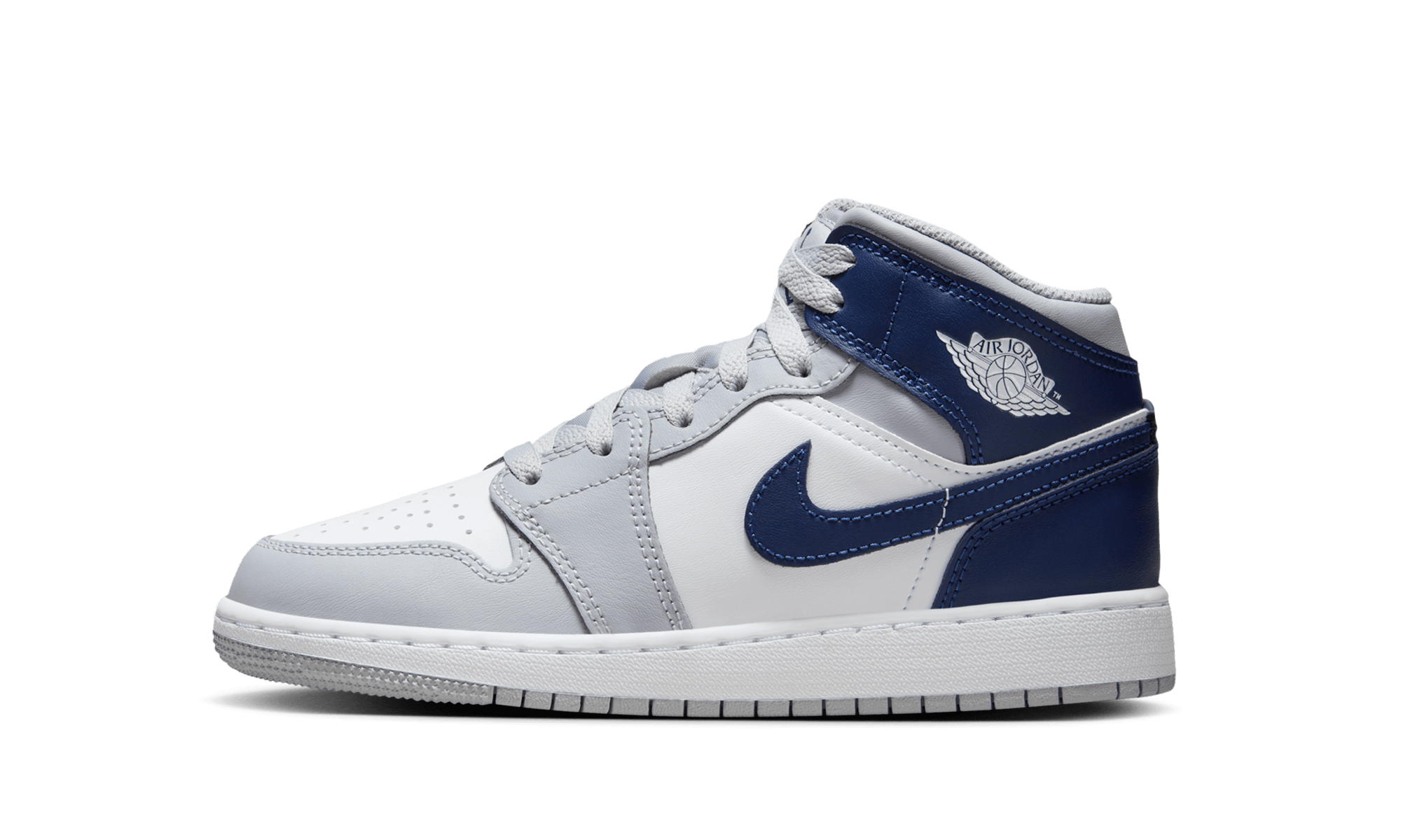 Jordan 1 Mid Wolf Grey Midnight Navy (GS)