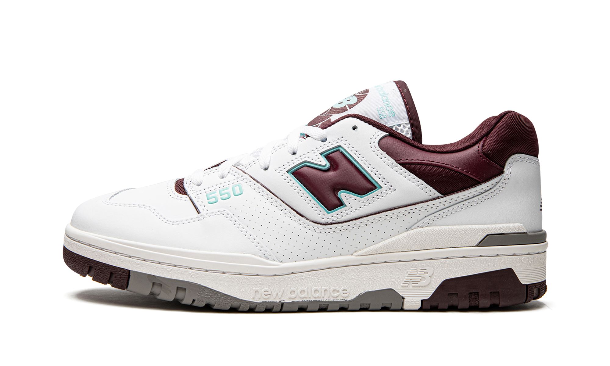 New Balance 550 Burgundy Cyan