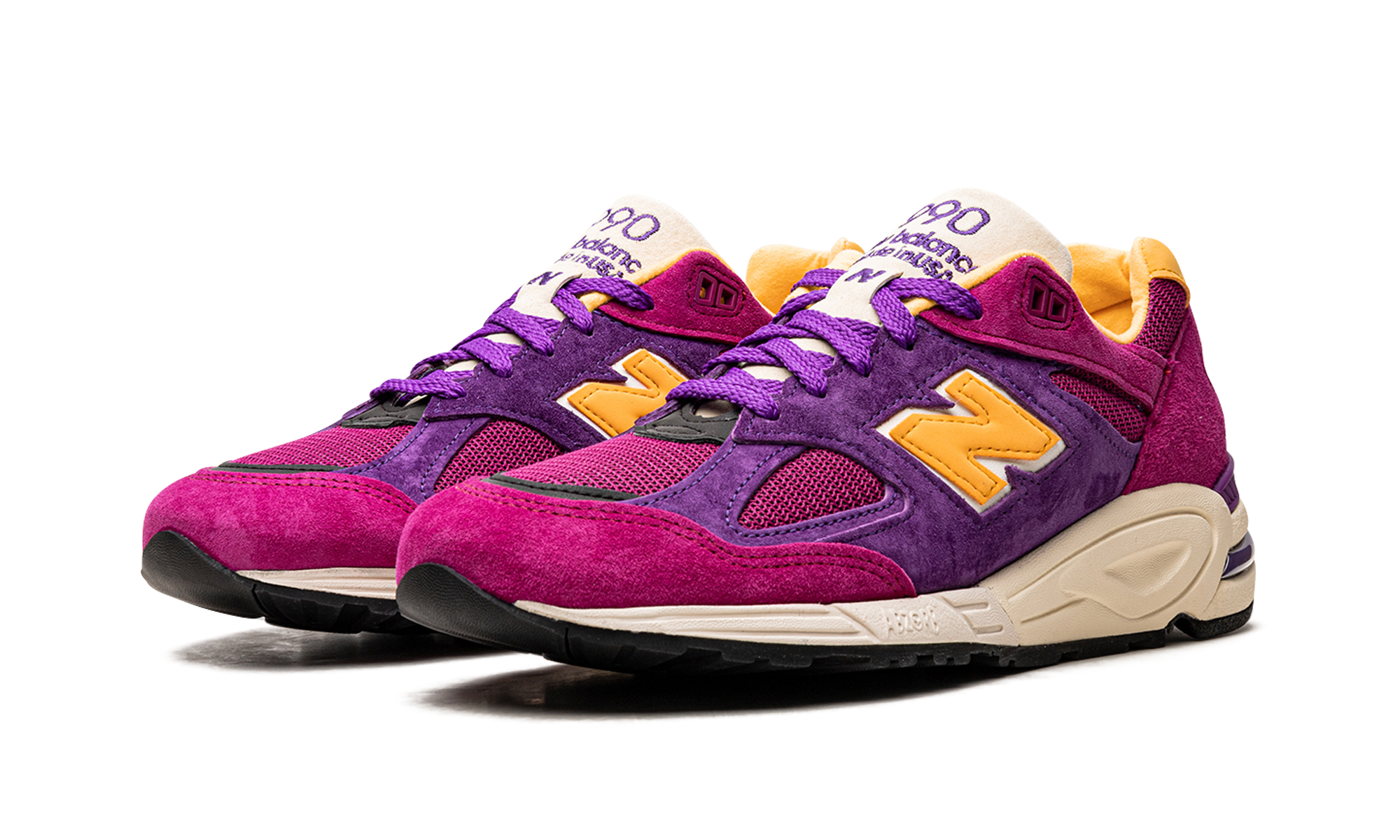 New Balance 990V2 Made in USA Teddy Santis Purple Yellow 3