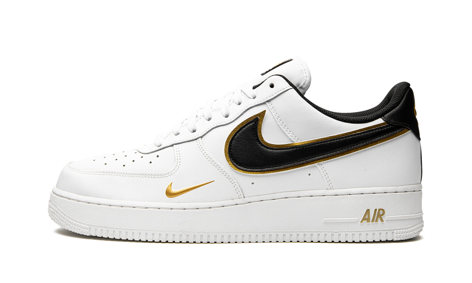 Nike Air Force 1 Low 07 LV8 Double Swoosh White Metallic Gold 1