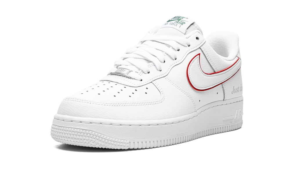 Nike Air Force 1 Low Just Do It White Noble Green Metallic Silver University Red 5
