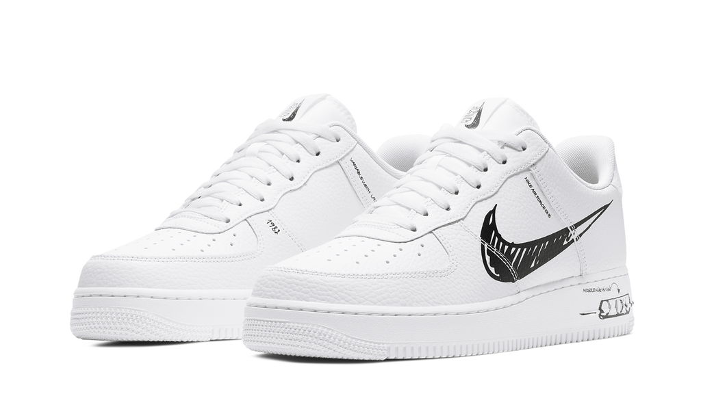 Nike Air Force 1 Low Sketch White Black 2