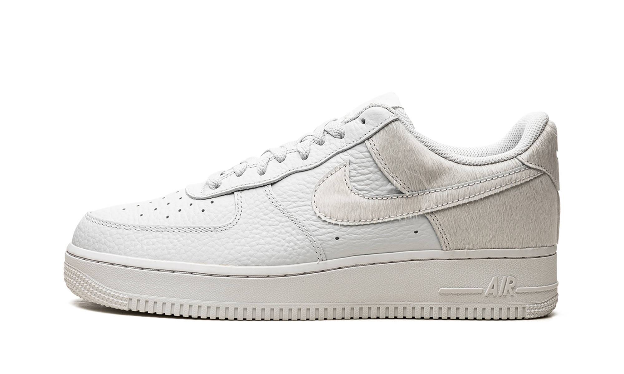 Nike Air Force 1 Low White Pony Hair Heel 1