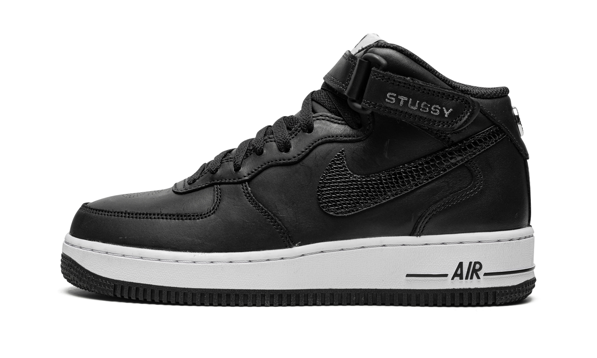 Nike Air Force 1 Mid Stussy Black White 1