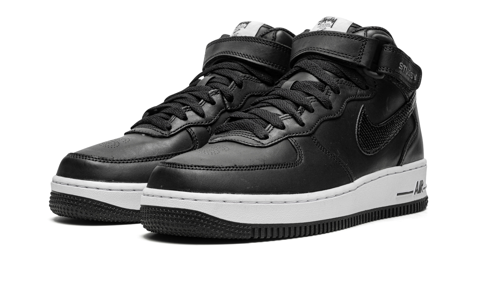 Nike Air Force 1 Mid Stussy Black White 3