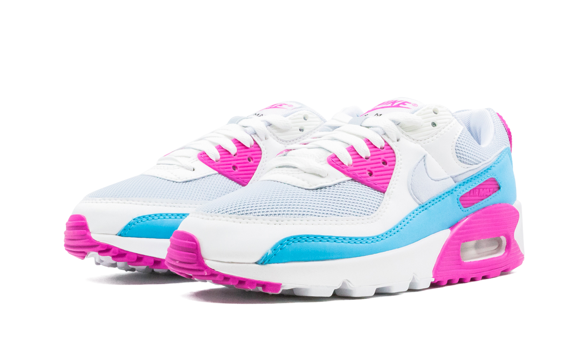 Nike Air Max 90 White Vivid Pink Light Blue Fury (W)