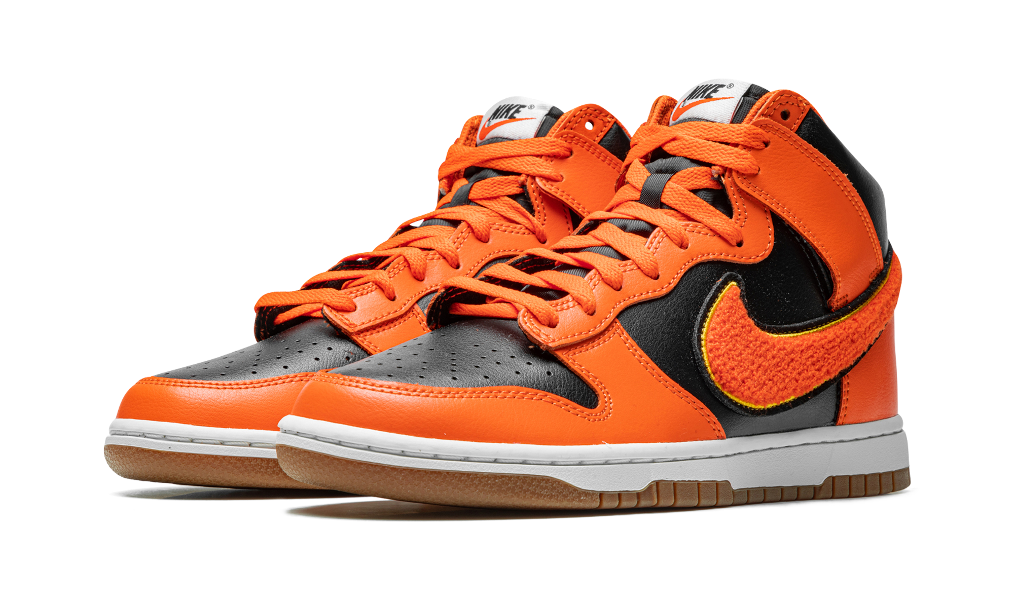 Nike Dunk High Retro Chenille Swoosh Safety Orange 3