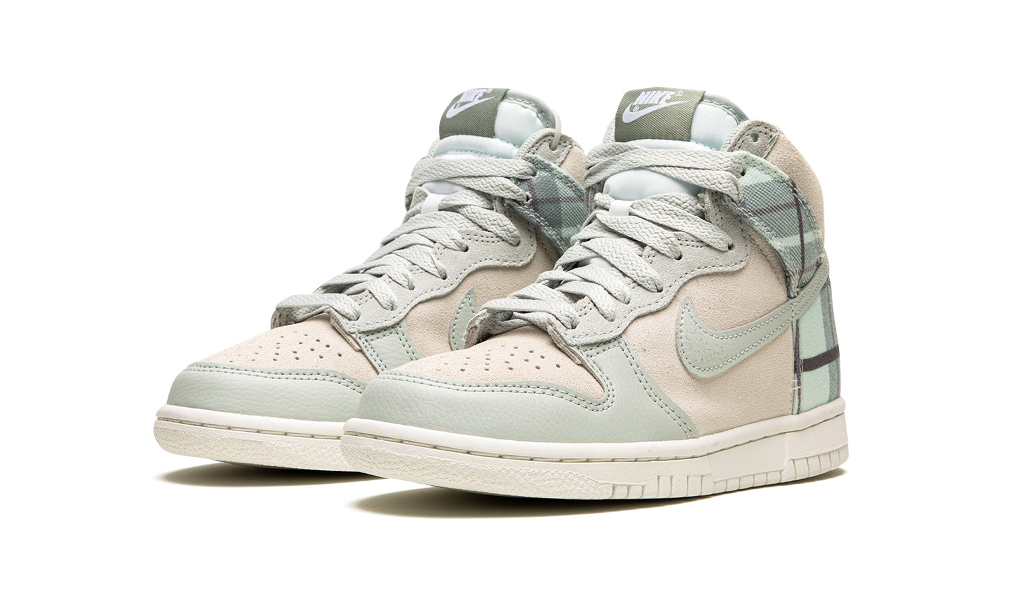 Nike Dunk High SE Tartan Plaid White Light Green (GS) 3